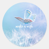 Sticker Rond Concevoir un Dandelion et un Papillon (Devant)
