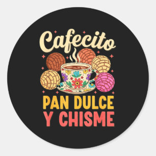 Sticker Rond concha mexicaine hispanique café cafecito pain dou