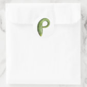 Sticker Rond Concombre - beau concombre rayé vert frais (Sac)