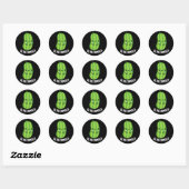Sticker Rond Concombre bleu Funny Sad Veggie Cucumber Pun Dark  (Feuille)
