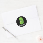 Sticker Rond Concombre bleu Funny Sad Veggie Cucumber Pun Dark  (Enveloppe)