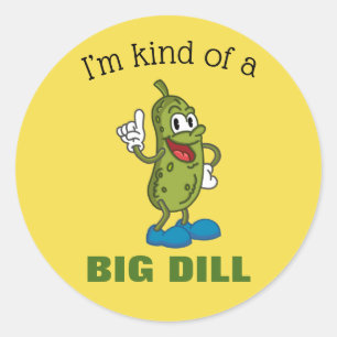 Sticker Rond Concombre Drôle de Big Dill Pun