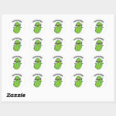 Sticker Rond Concombre Funky Veggie Cucumber Pun (Feuille)
