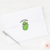 Sticker Rond Concombre Funky Veggie Cucumber Pun (Enveloppe)