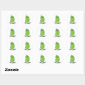 Sticker Rond Concombre Funny Concomber Pun (Feuille)