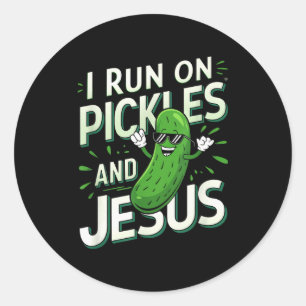 Sticker Rond Concombre Pickle Drôle Je Rentre Sur Des Pickles E