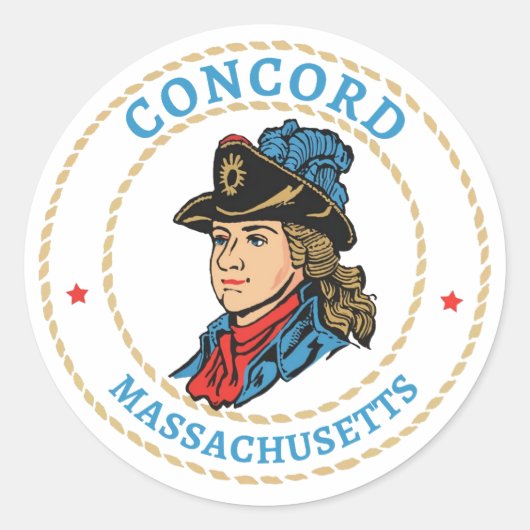 Sticker Rond Concord Massachusetts Colonial (Devant)