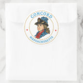Sticker Rond Concord Massachusetts Colonial (Sac)