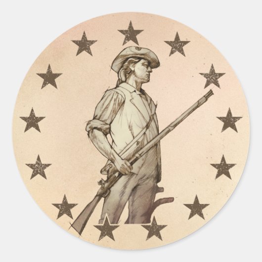 Sticker Rond Concord Minuteman (Devant)