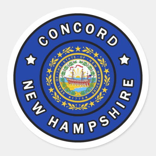 Sticker Rond Concord New Hampshire (Devant)
