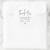 Sticker Rond Concours de mariage moderne Favor Script manuscrit (Sac)