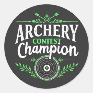 Sticker Rond Concours de tir à l'arc Champion Compétition Bow a