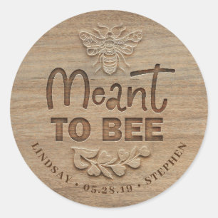 Sticker Rond Conçu Pour Être - Mariage campagnard Rustique