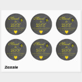 Sticker Rond Conçu Pour Être Mariage Invité Favoriser Chalkboar (Feuille)