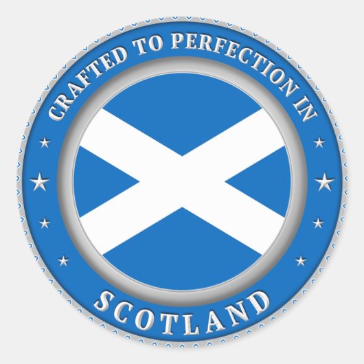 Sticker Rond Conçu Pour La Perfection En Ecosse (Devant)