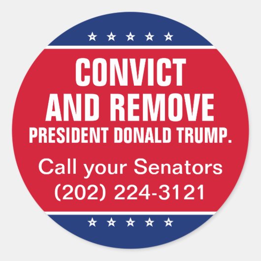 Sticker Rond Condamner et révoquer le président du Sénat Donald (Devant)