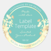 Sticker Rond Conditionnement de produits Turquoises classiques  (Devant)