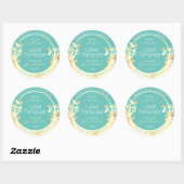 Sticker Rond Conditionnement de produits Turquoises classiques  (Feuille)
