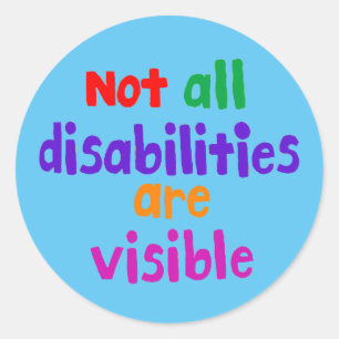 Sticker Rond Conditions cachées et sensibilisation aux handicap