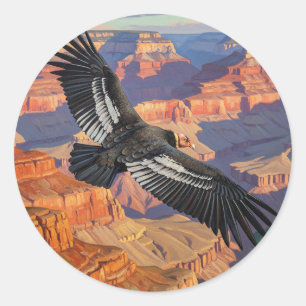 Sticker Rond Condor dans le parc national du Grand Canyon