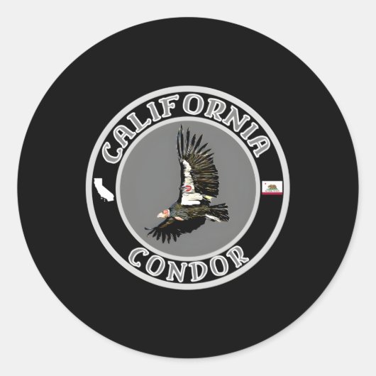 Sticker Rond Condor de Californie (Devant)
