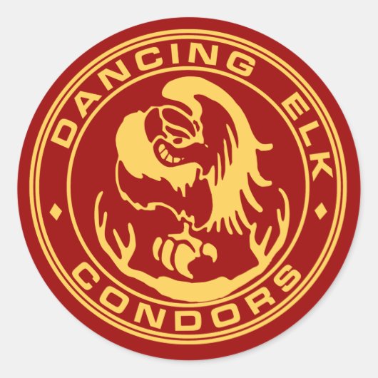 Sticker Rond condors d'élans de danse (Devant)