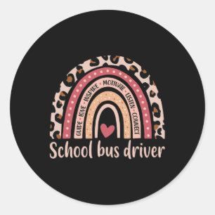 Sticker Rond Conducteur de bus 100e jour de l'école Conducteur