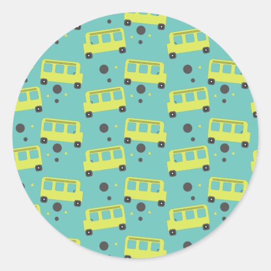 Sticker Rond Conducteur de bus scolaire Confetti Jaune Enseigna (Devant)