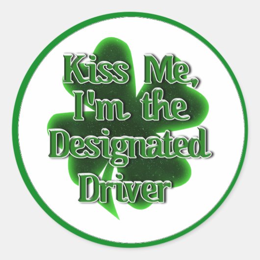Sticker Rond Conducteur désigné pour la Saint-Patrick (Devant)