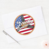 Sticker Rond Conduis américain ! (Enveloppe)