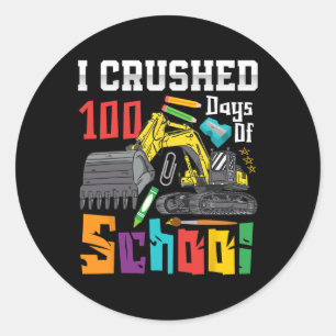 Sticker Rond Conduit 100 Jours De Véhicule De Construction Scol