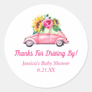 Sticker Rond Conduite Personnalisée Par Baby shower Favorisant 