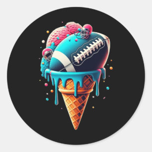 Sticker Rond Cône D'Aquarelle De Crème De Flacon De Football Av