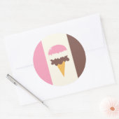 Sticker Rond Cône de crème glacée napolitaine (Enveloppe)