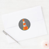 Sticker Rond Cône de signalisation avec bandes grises (Enveloppe)