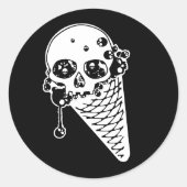 Sticker Rond Cône glacé mal (Devant)