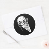 Sticker Rond Cône glacé mal (Enveloppe)