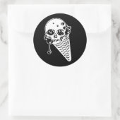 Sticker Rond Cône glacé mal (Sac)