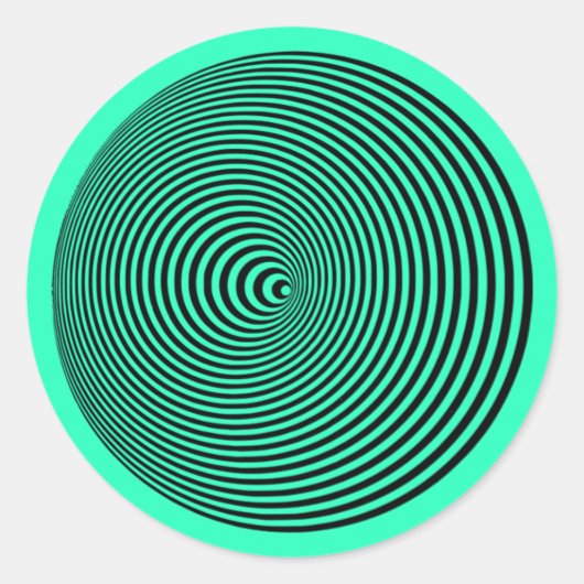 Sticker Rond Cone Moire : Illusion optique spirale hypnotique (Devant)