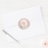 Sticker Rond Confection rose Parties scintillant or gouttes fra (Enveloppe)