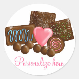 Sticker Rond Confections de bonbons au chocolat