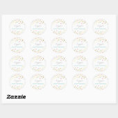 Sticker Rond CONFETTI BABY SHOWER mignon feuille d'or menthe co (Feuille)