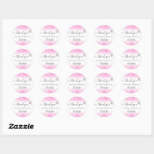 Sticker Rond confetti blanc rose chaud merci (Feuille)