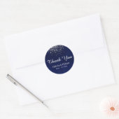 Sticker Rond Confetti d'argent sur Royal Blue (Enveloppe)