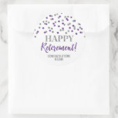 Sticker Rond Confetti d'argent violet joyeuse retraite (Sac)