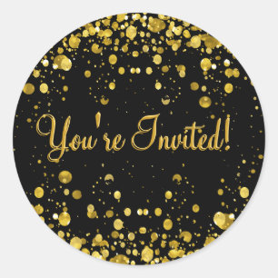 Sticker Rond Confetti d'or