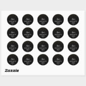 Sticker Rond Confetti d'or sur Black Bachelorette Party (Feuille)
