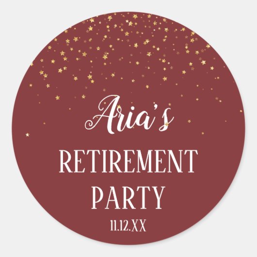 Sticker Rond Confetti d'or sur le sceau d'enveloppe Bourgogne (Devant)