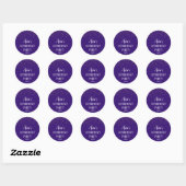 Sticker Rond Confetti d'or sur le sceau d'enveloppe violette (Feuille)