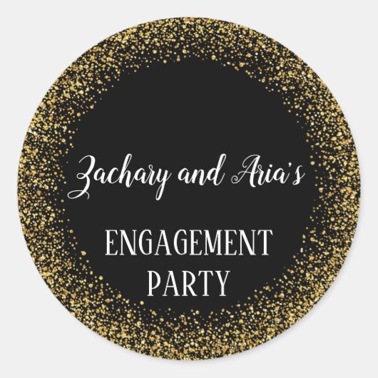 Sticker Rond Confetti d'or sur les sceaux d'enveloppe de Fiança (Devant)